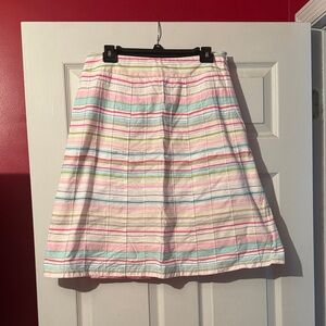Willi Smith Pastel Multi-Stripe A-Line Skirt
